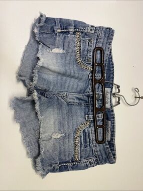 Daytrip Distressed Light Blue Denim Jean Shorts